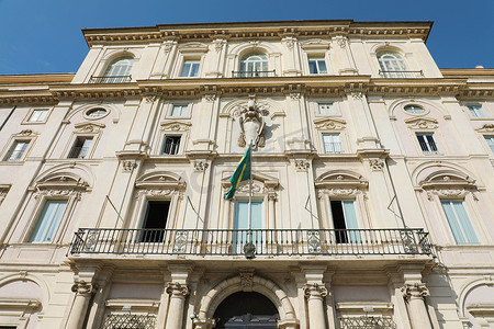 大使馆摄影照片_意大利罗马- 2019年9月16日：巴西驻意大利纳沃纳广场罗马大使馆。