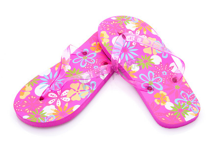 粉红色的夏季拖鞋