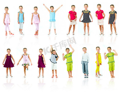 彩色衣服可爱小女孩合集照片