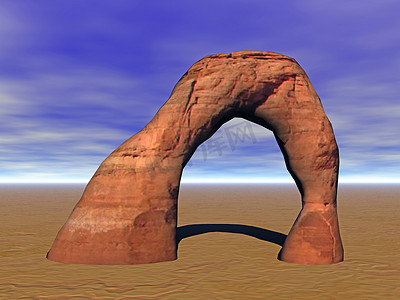 美国沙漠中锯齿状的石拱
