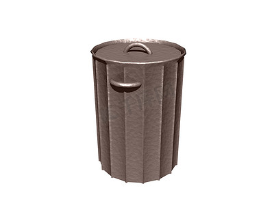 锡桶作为带盖和把手的垃圾桶