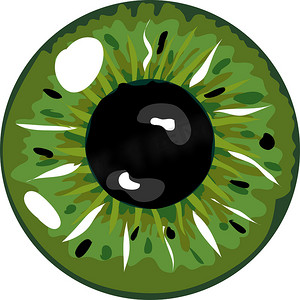 绿色瞳孔的插图