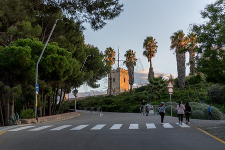 军事摄影照片_Montjuic Castle 是一座古老的军事要塞，其根源可追溯到 b