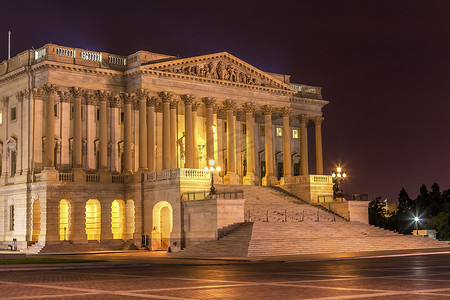 Senate US Capitol North Side 夜晚 星星 华盛顿特区