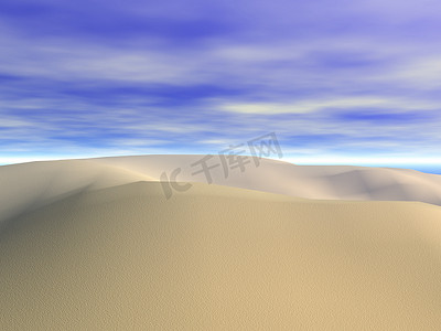 有沙丘和蓝天的沙漠