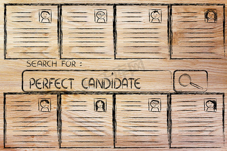 “搜索完美的候选人，简历数据库”