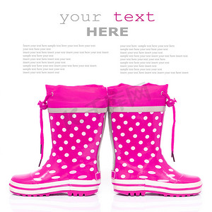 粉色橡胶靴