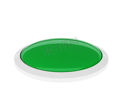 孤立在白色背景上的绿色按钮