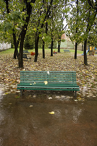 下雨的长凳