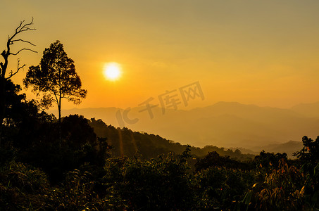 夕阳的金色光芒