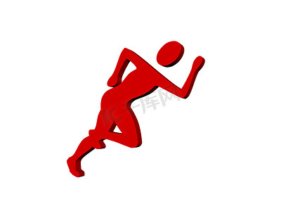 运动员漫画摄影照片_运动员的红色轮廓作为一种象征