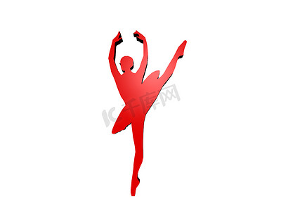 运动员的红色轮廓作为一种象征
