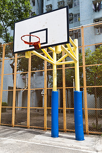篮球场摄影照片_透视图中的篮球场