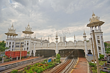 曲线线条摄影照片_吉隆坡火车站