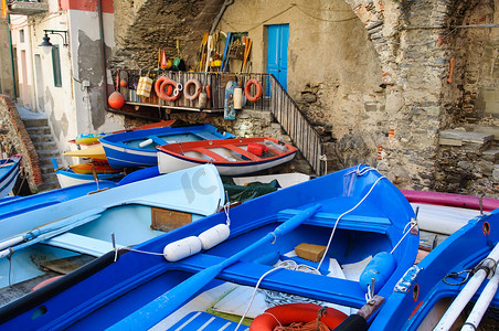 意大利五渔村的里奥马焦雷船