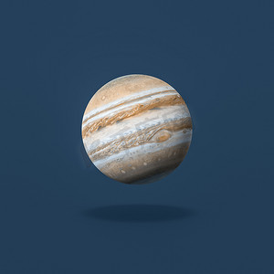 在蓝色背景上的木星行星