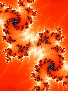 橙色的图案分形螺旋