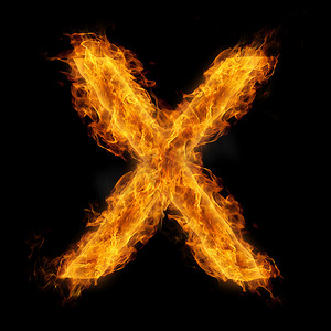 燃烧火焰字母摄影照片_燃烧的字母 X