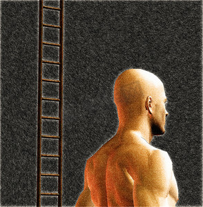 男性形象和梯子