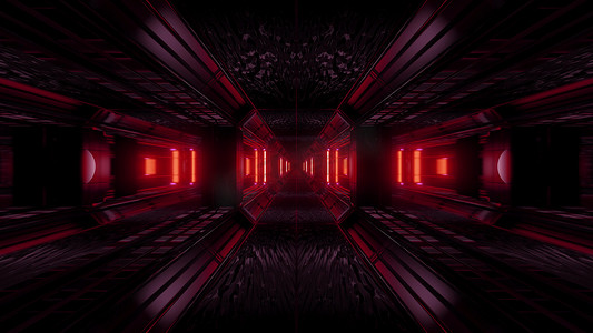 外星人摄影照片_黑暗空间科幻隧道背景与抽象纹理背景 3d 插图