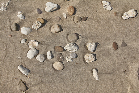 用鹅卵石风吹平的沙子质地