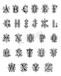 古董装饰字母表