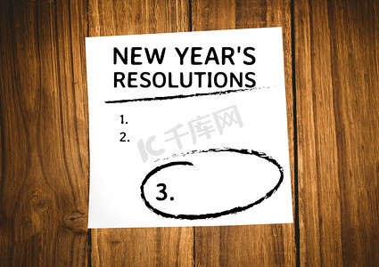 新年目标摄影照片_在便条上写的新年决议目标列表