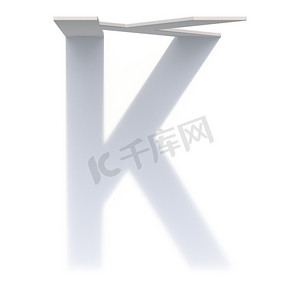 垂直阴影字体 Letter K 3D