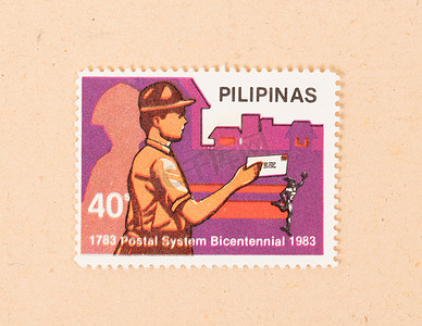菲律宾-大约 1980 年： 在菲律宾 sho 打印的邮票