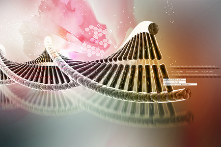 蛋白质分子摄影照片_扭曲的铬 DNA 链模型