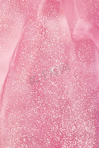 抽象粉红色液体背景、油漆飞溅、漩涡图案和水滴、美容凝胶和化妆品质地、当代魔法艺术和科学作为豪华平面设计