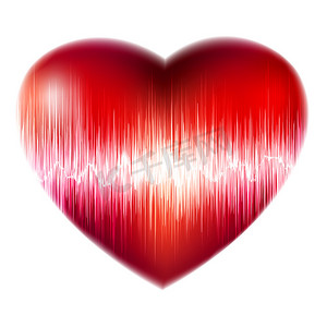 “心电图红心背景，心跳。EPS 8”