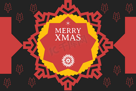 黑色和红色背景设计的圣诞贺词