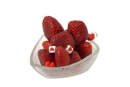 草莓丁摄影照片_情人节草莓
