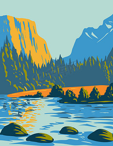 航海家国家公园位于明尼苏达州北部靠近加拿大边境 WPA 海报艺术