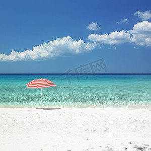 遮阳棚，Maria la Gorda 海滩，比那尔德里奥省，古巴
