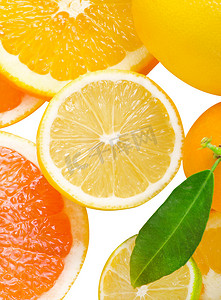 柑橘片的混合