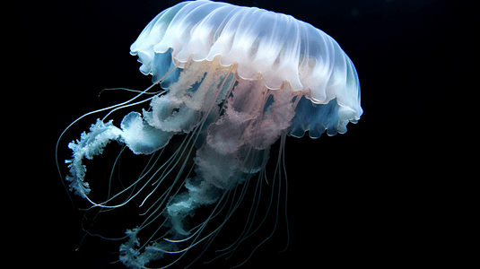 白色水母的水下摄影