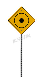 孤立的黄色驾驶警告标志圆点