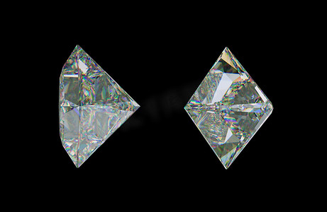艾莎公主摄影照片_黑色公主方形切割钻石或宝石的 SDE 视图