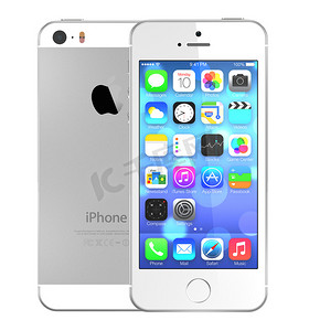 iphone手机白色摄影照片_银色 iPhone 5s