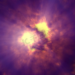 火球爆炸摄影照片_太空中的火球爆炸