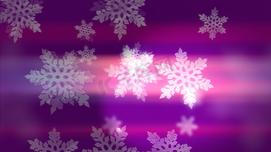 在桃红色和紫色的明亮的白色冬天雪花