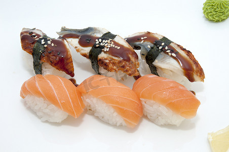 日本寿司鱼和海鲜