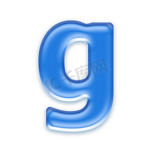 b字母logo摄影照片_白色背景上孤立的水色字母-g