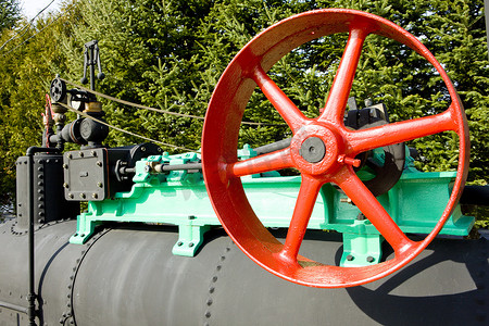 蒸汽机摄影照片_“蒸汽机细节，美国新罕布什尔州”