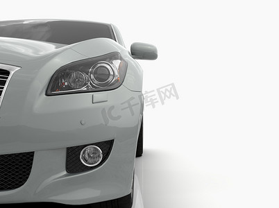 白色 3d 插图上隔离的通用和无品牌汽车