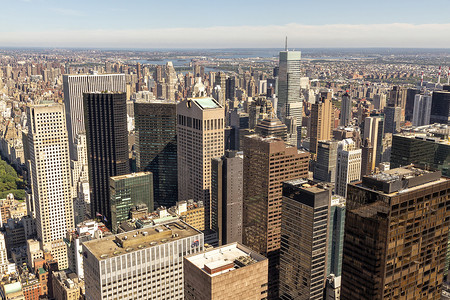 中城摄影照片_曼哈顿中城空中全景 v 的纽约市摩天大楼