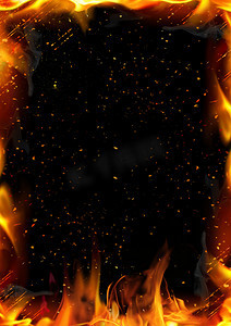 火焰的背景设计摄影照片_与火火焰的抽象背景