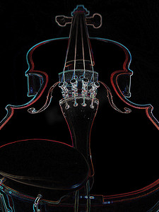 小提琴背景摄影照片_小提琴霓虹灯